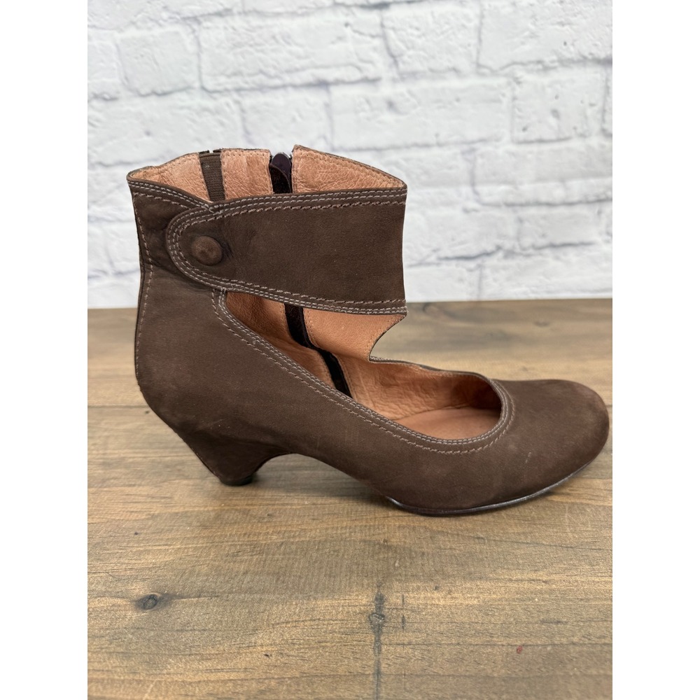 Corso Como Brown Suede Mary Jane Ankle Boots Heels 9.5 Boho Vintage Academia - Picture 12 of 13